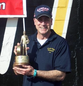 Crew Chief's, Don Higgins with his Wally racing award
